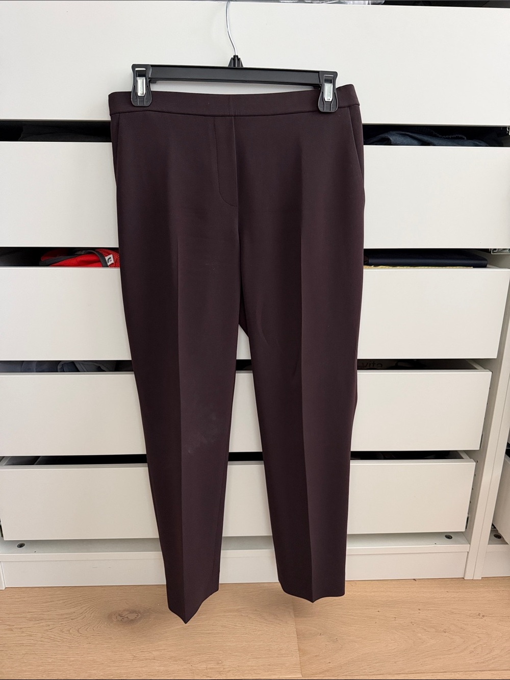 Theory Straight-Leg Pants in Deep Brown